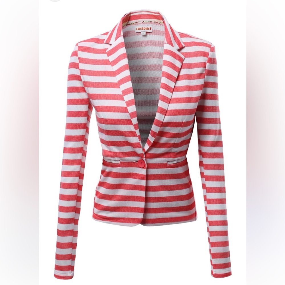 Ci Sono Vibrant Striped Blazer